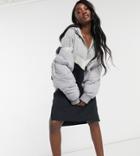 Noisy May Tall Collegiate Sweatshirt Dress With Color Block In Black