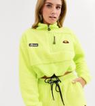 Ellesse Half Zip High Neck Top With Chest Logo In Sherpa Two-piece
