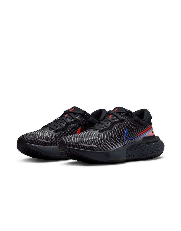 Nike Running Zoomx Invincible Run Flyknit Sneakers In Black/racer Blue