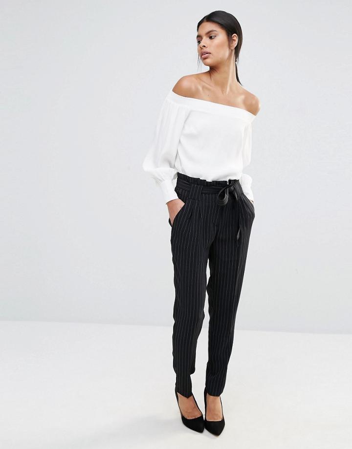 Y.a.s Silla Tudor Pant - Black Striped