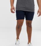 Asos Plus Skinny Chino Shorts In Navy