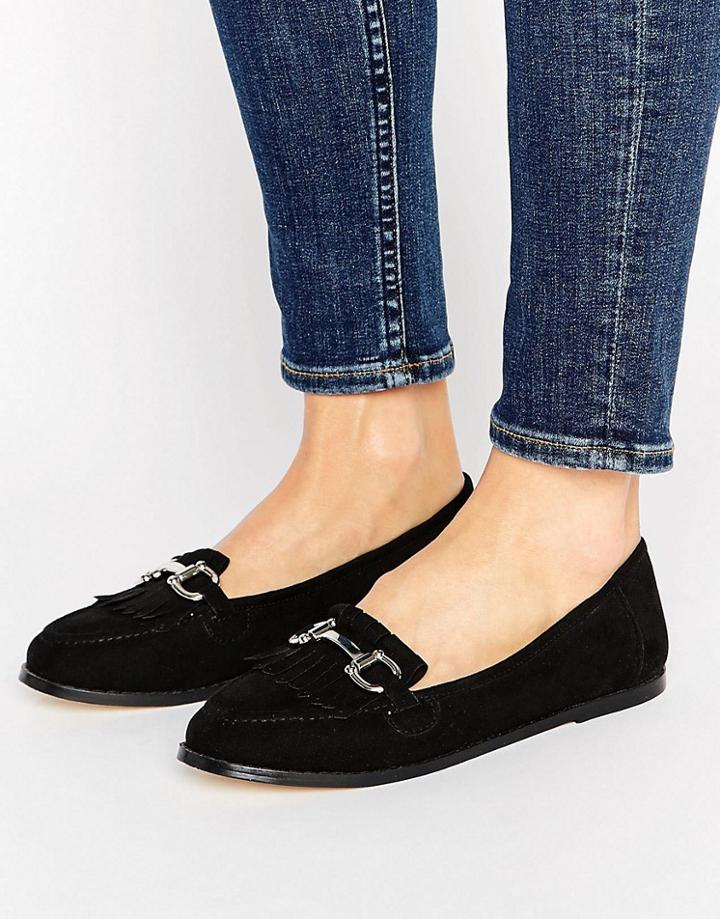 London Rebel Fringe Loafer - Black
