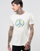 Pretty Green T-shirt With Peace Print - Stone
