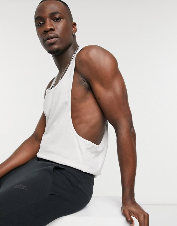 Asos Design Organic Tank With Extreme Racer Back In Off White