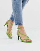 Stradivarius Strappy Skinny Sandals In Green