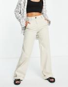 Bershka Wide Leg Chino In Camel-neutral