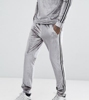 Liquor N Poker Velvet Stripe Jogger - Gray