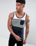 Brave Soul Solid Top Tank With Stripes - Green