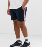 Asos Design Plus Jersey Skinny Shorts With Side Stripe In Navy - Navy