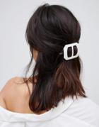 Asod Design Belt Buckle Hair Clip In White Resin - White