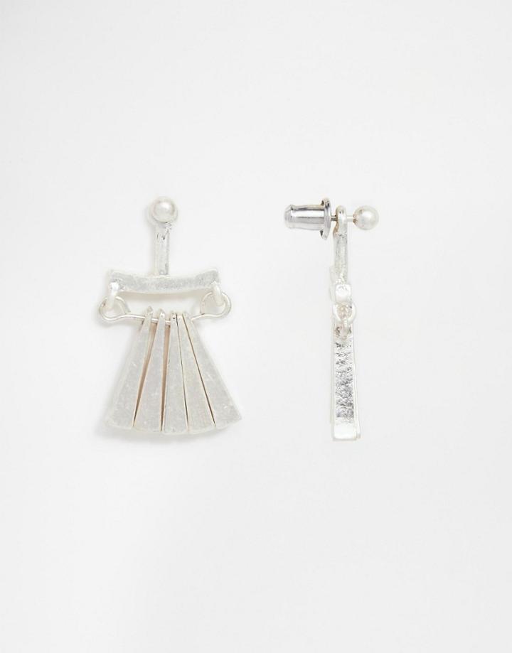 Asos Mini Bar Swing Earrings - Silver