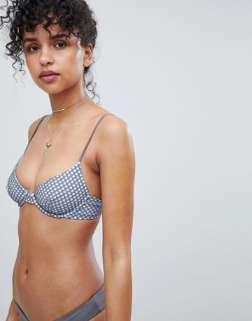Kikirio Aga Mesh Underwired Bikini Top In Gray-multi