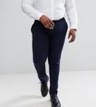 Asos Plus Super Skinny Smart Pants In Navy - Navy
