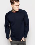 Asos Sweatshirt With Crew Neck & Raglan Sleeves - Navy1