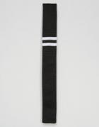 Minimum Kniited Tie With Stripe - Black
