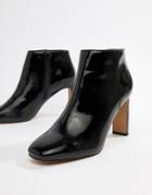 Asos Design Enlighten Patent Ankle Boots - Black