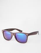 Jeepers Peepers Fred Square Sunglasses With Flash Lens - Brown