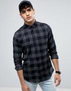 Casual Friday Checked Shirt In Regular Fit - Black