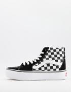 Vans Sk8-hi Platform 2.0 Checkerboard Sneakers In Black