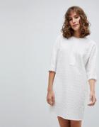 Vanessa Bruno Shift Dress In Broderie Anglaise - White