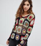 E.l.k Crochet Patchwork Sweater - Black