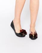 Melissa Black Ultragirl Twin Bow Flat Shoes - Black