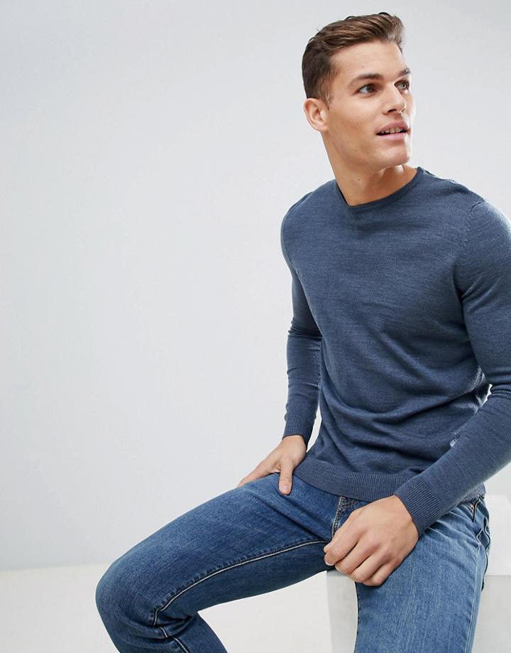 Threadbare Basic Soft Touch V Neck Sweater - Navy