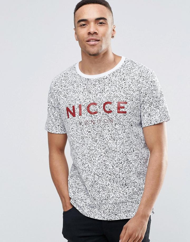Nicce White Noise All Over T-shirt - Gray