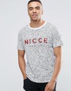 Nicce White Noise All Over T-shirt - Gray