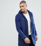 Selected Homme Tall Parka With Drawstring Waist - Navy