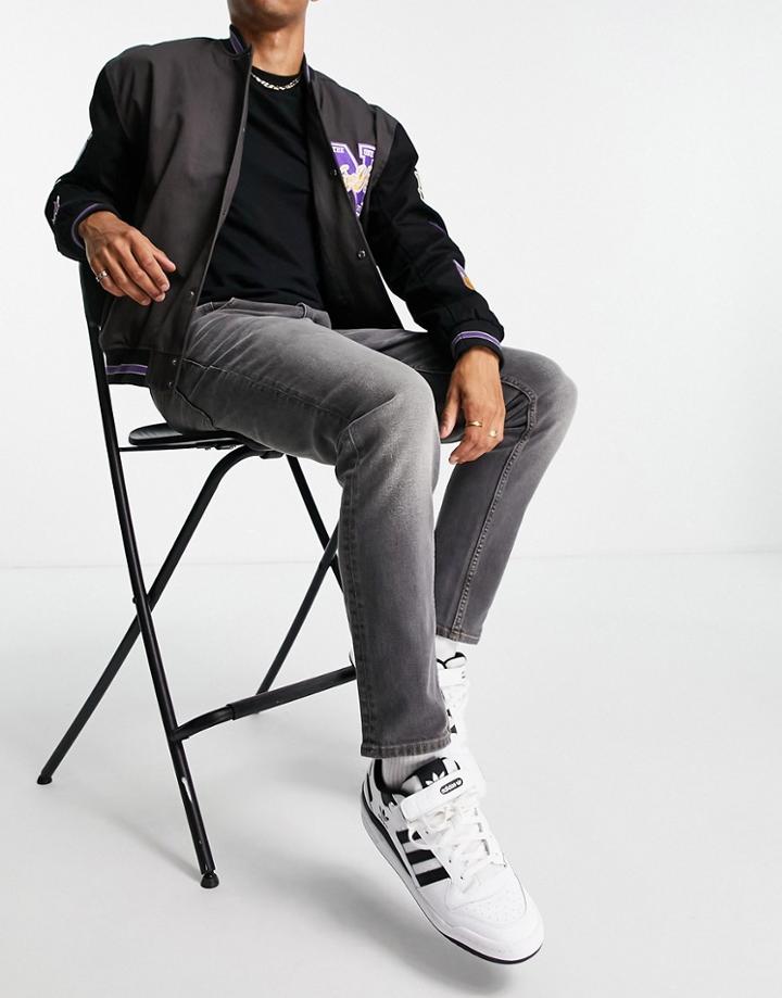 Asos Design Organic Cotton Blend Stretch Slim Jeans In Washed Black