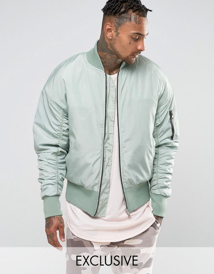 Other Uk Oversized Bomber Jacket - Blue