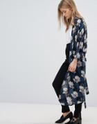 Ganni Park Row Georgette Wrap Kimono - Black