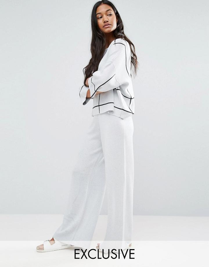 Micha Lounge Grid Wide Kintted Pants - Multi