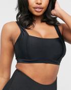 Ivory Rose Fuller Bust Mix & Match Crop Bikini Top In Black