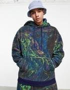 Asos Design Oversized Hoodie In Fleece Marble Print - Part Of A Set-multi
