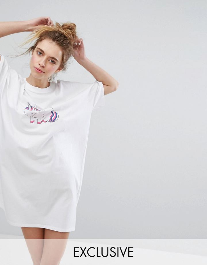 Monki Unicorn Sleep Tee - Multi