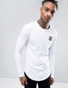 Siksilk Long Sleeve Muscle T-shirt In White - White