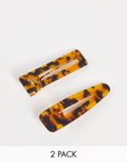 Accessorize Pack Of 2 Hair Slides In Tortoiseshell-brown