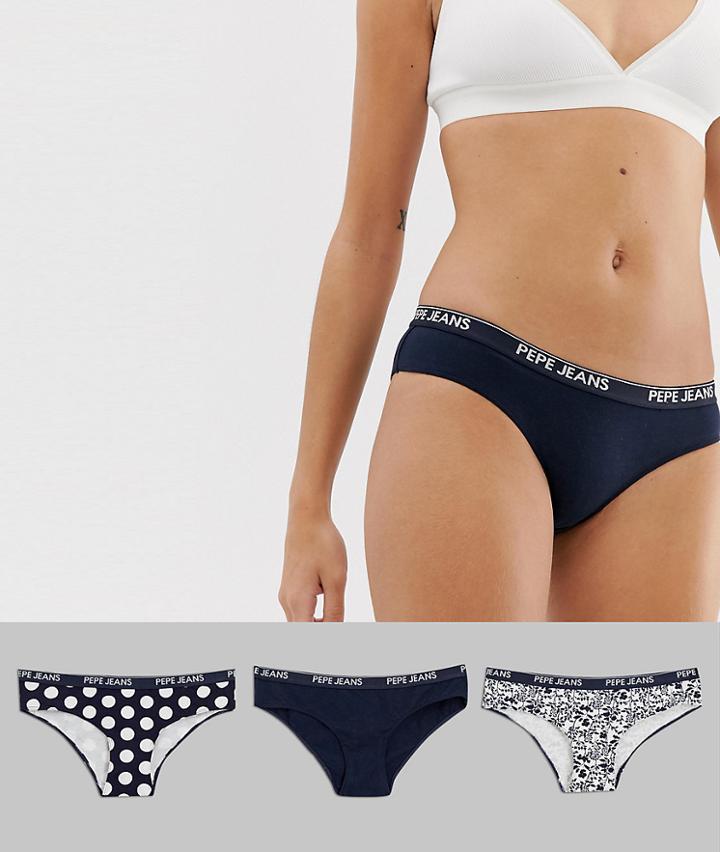 Pepe Jeans 3 Pack Knickers - Multi