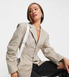 Collusion Blazer With Structured Sleeve-white