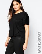 Asos Curve Pleated T-shirt - Black