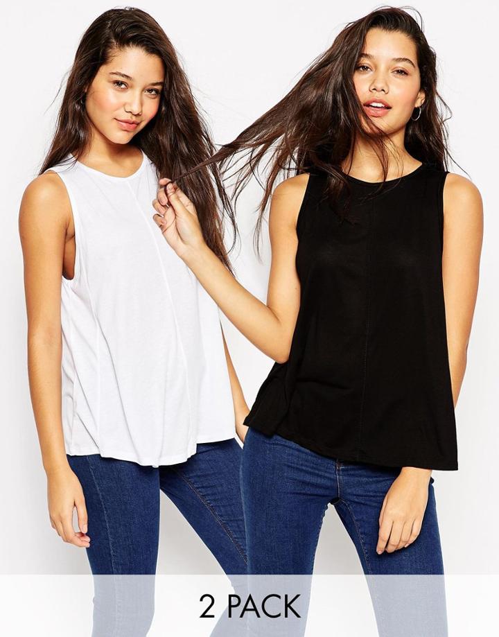 Asos Swing Tank With Drape 2 Pack Save 10%