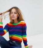 Asos Petite Sweater In Bright Stripe - Multi