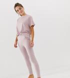 Asos Design Mix & Match Marl Pyjama Jersey Legging - Pink