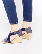 G-star Aria Cross Strap Wedge Sandals - Navy Lthr