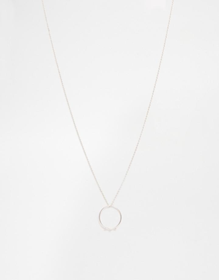 Pilgrim Bobble Circle Pendant Necklace - Silver