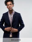 Heart & Dagger Silk Scarf In Paisley Print - Navy