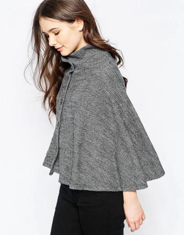 Wal G Knitted Cape - Gray