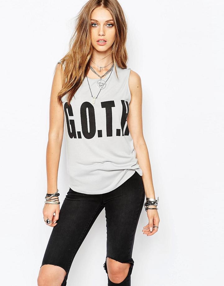 Noisy May Liga Goth Tank - Gray